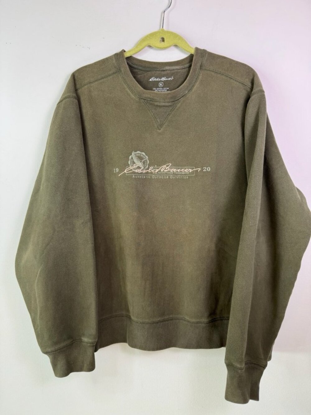 Eddie Bauer Sweatshirt Mens Graphic 1920 Authentic Outdoor Crew Neck Pullover XL